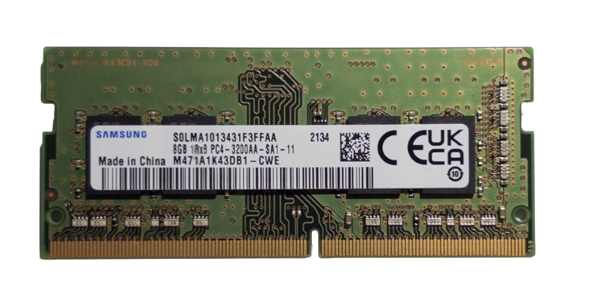 Samsung 8GB DDR4 SODIMM, 3200MHz PC4-25600, 1Rx8 1.2V